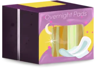 A graphic of generic of Pads Overnight 