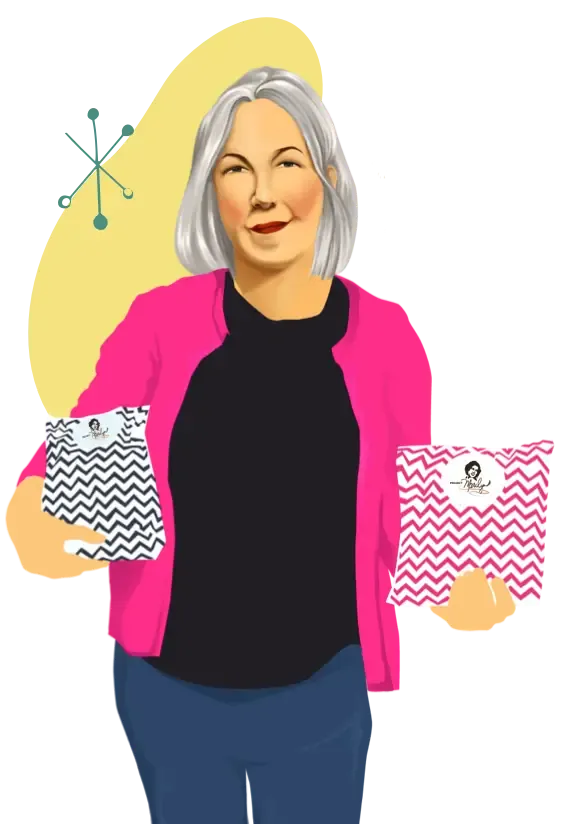 An illustration of woman with Project Marilyn kits